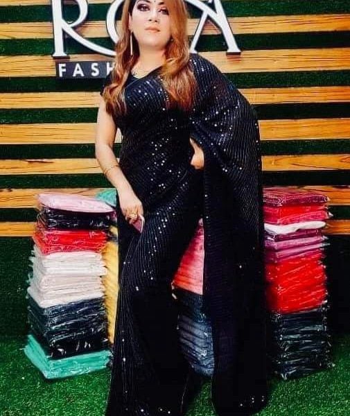 Premium Indian Chiffon Georgette Share - Black